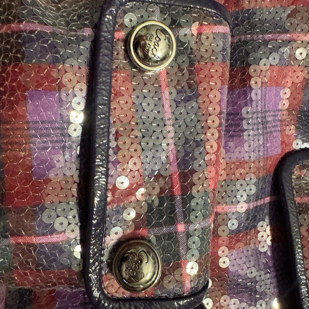 Coach poppy  Purple and Black Sequin Tote Bag - Picture 8 of 8